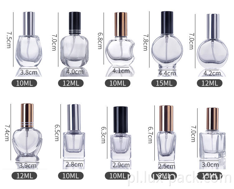 Pusty 1,5 ml 2 ml 2,5 ml przezroczysty mini atomizer mgła fiolka próbka szklana butelka perfum